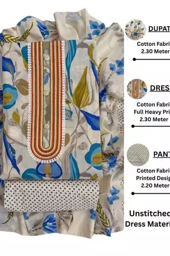 printed cotton unstitched dress material