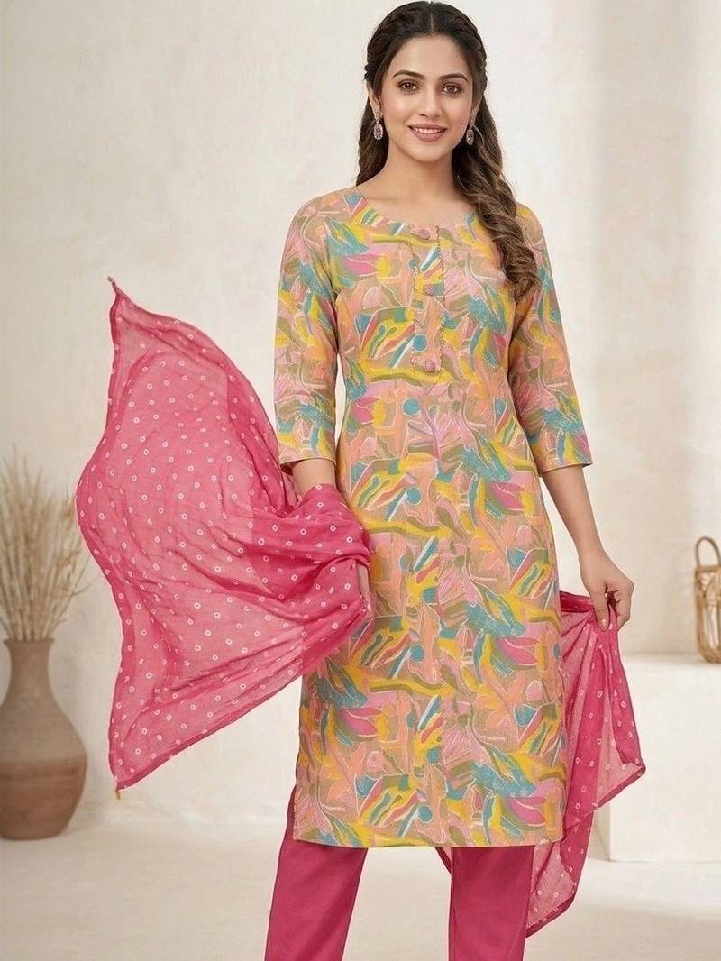 Printed Pure Cotton Unstitched Dress Material