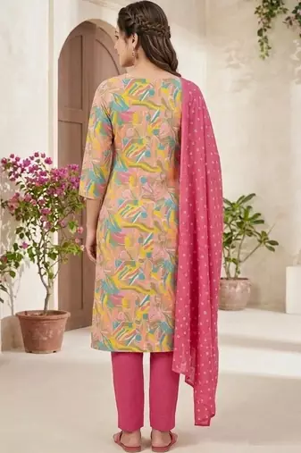 printed cotton unstitched dress material