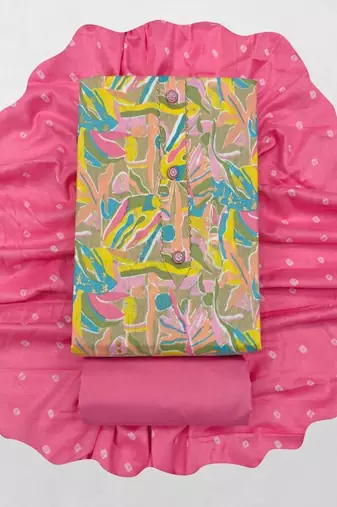printed cotton unstitched dress material
