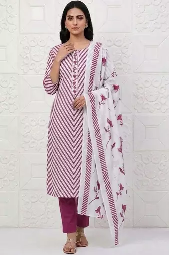 printed cotton unstitched dress material