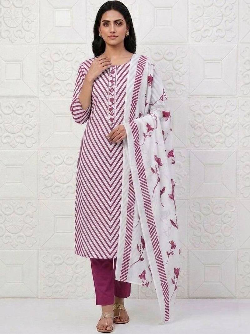 Printed Pure Cotton Unstitched Dress Material