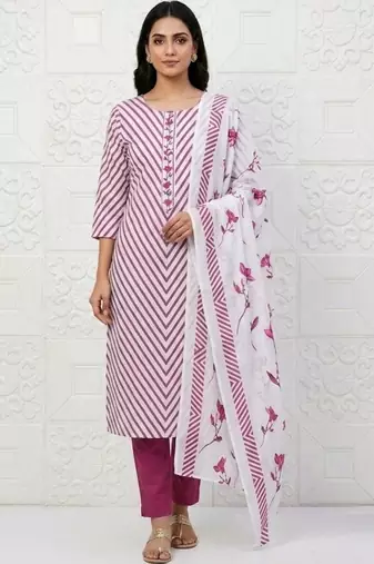 printed cotton unstitched dress material