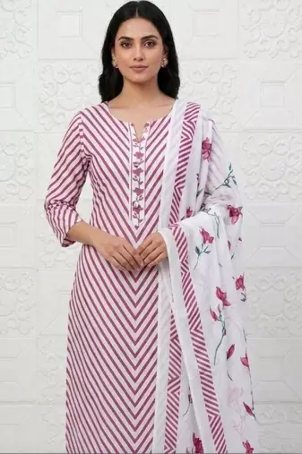 printed cotton unstitched dress material