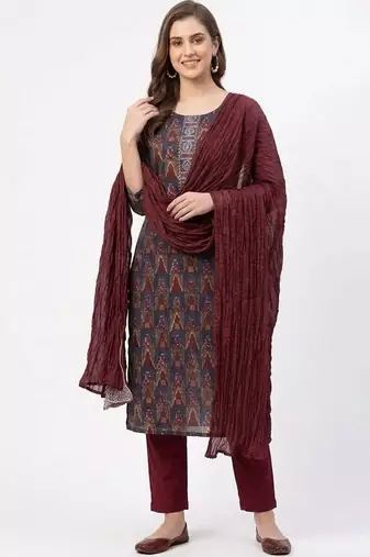 printed cotton unstitched dress material