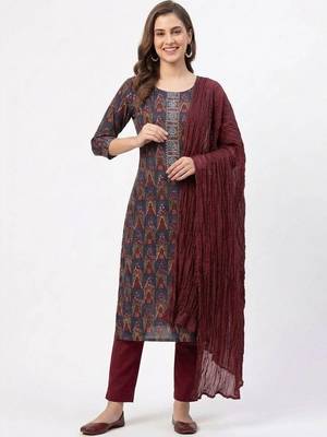 printed cotton unstitched dress material 3