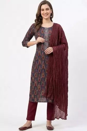printed cotton unstitched dress material