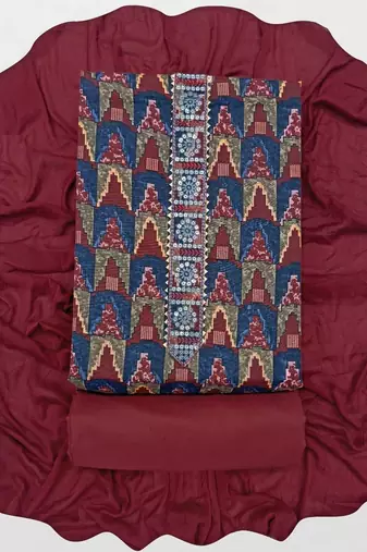 printed cotton unstitched dress material