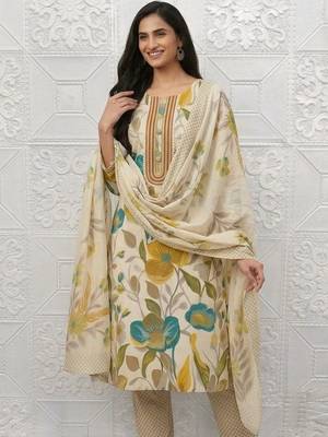 printed cotton unstitched dress material 2
