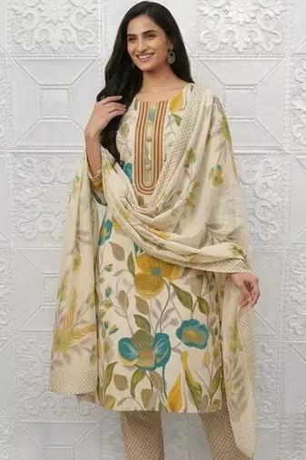 printed cotton unstitched dress material