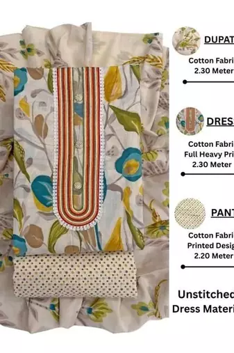 printed cotton unstitched dress material