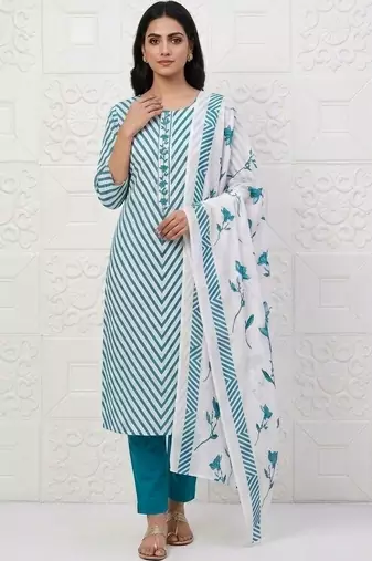 printed cotton unstitched dress material