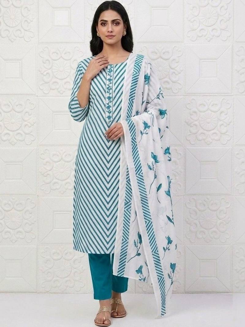 printed cotton unstitched dress material