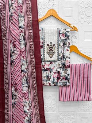 printed cotton unstitched dress material 1