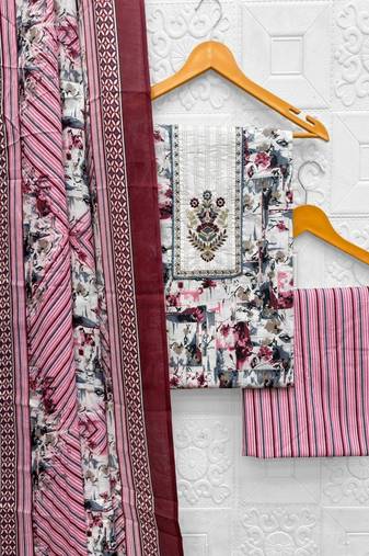 Printed Pure Cotton Unstitched Dress Material