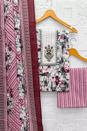printed cotton unstitched dress material
