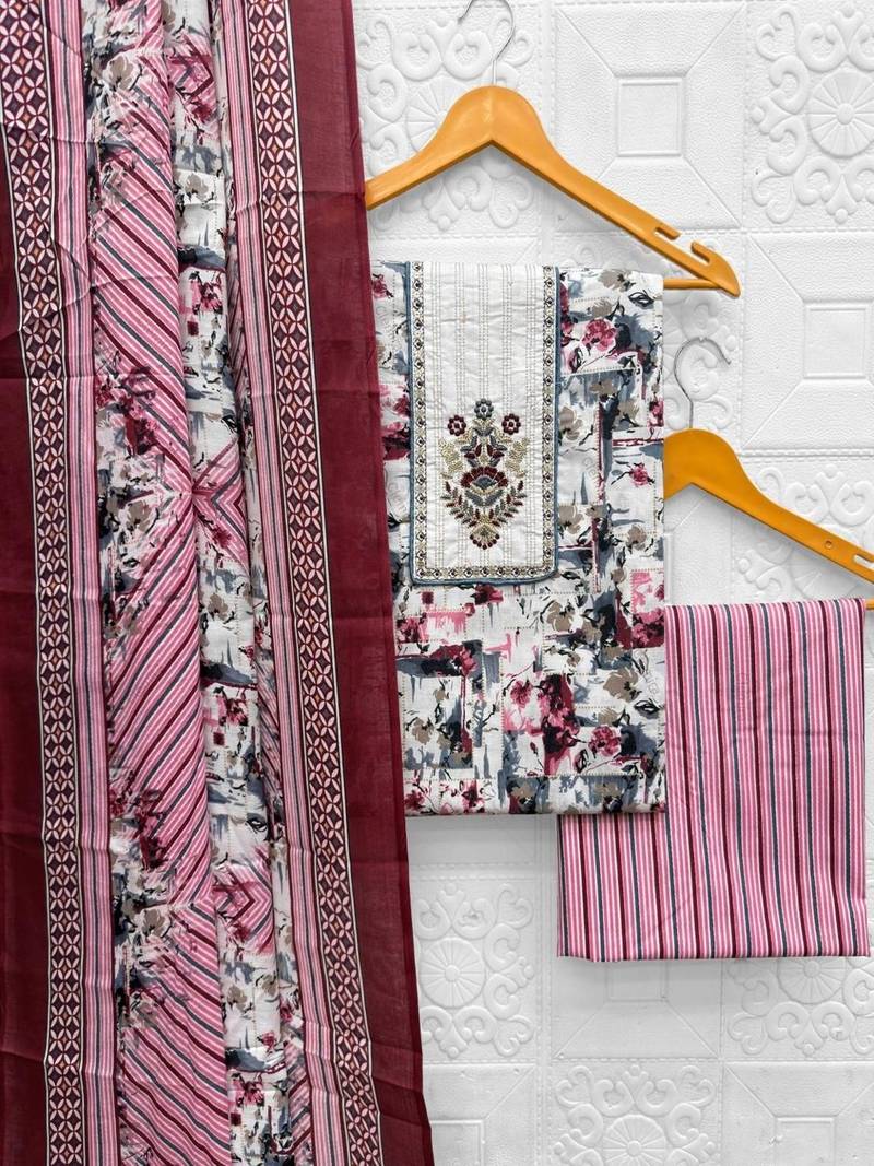 printed cotton unstitched dress material