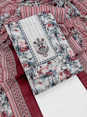 printed cotton unstitched dress material 2