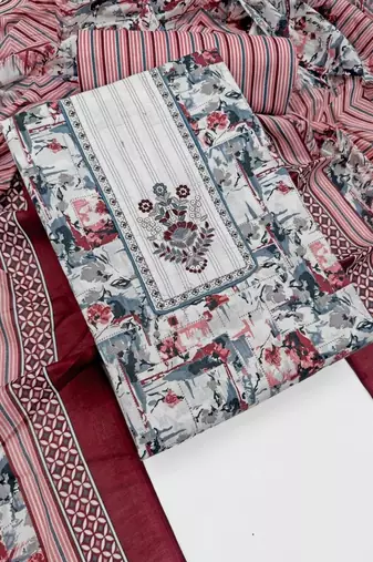printed cotton unstitched dress material