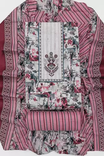 printed cotton unstitched dress material