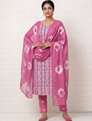 printed cotton unstitched dress material 1
