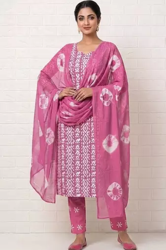 printed cotton unstitched dress material