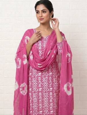 printed cotton unstitched dress material 2