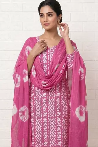 printed cotton unstitched dress material