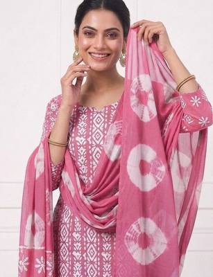 printed cotton unstitched dress material 3