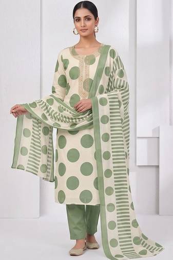 Printed Pure Cotton Unstitched Dress Material