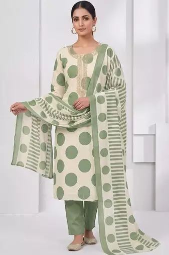 printed cotton unstitched dress material