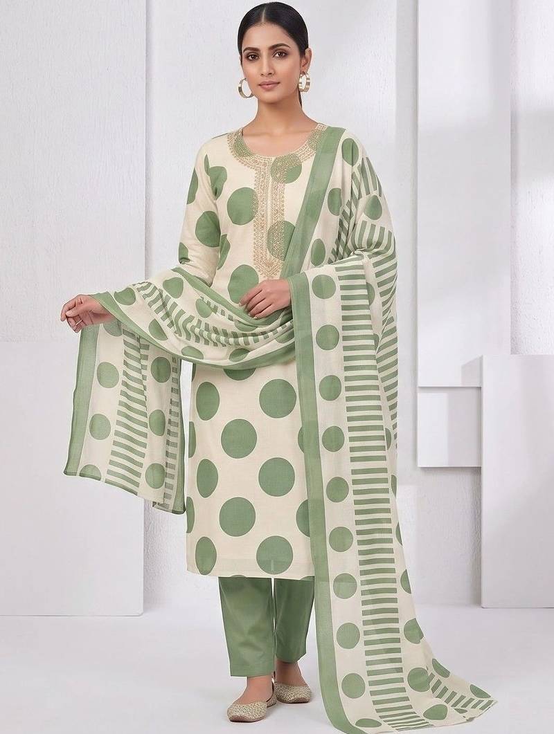 printed cotton unstitched dress material
