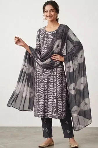 printed cotton unstitched dress material