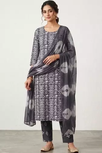 printed cotton unstitched dress material