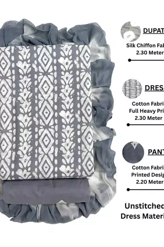 printed cotton unstitched dress material