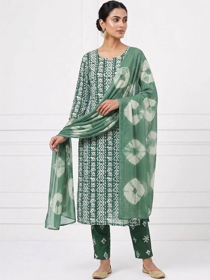printed cotton unstitched dress material