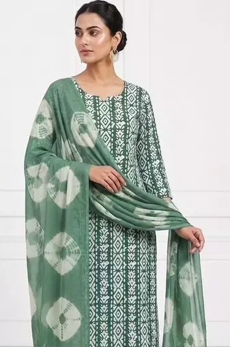 printed cotton unstitched dress material