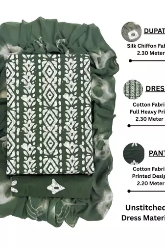 printed cotton unstitched dress material