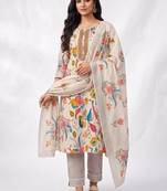 women printed cotton unstitched dress material