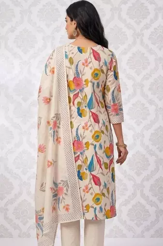 women printed cotton unstitched dress material