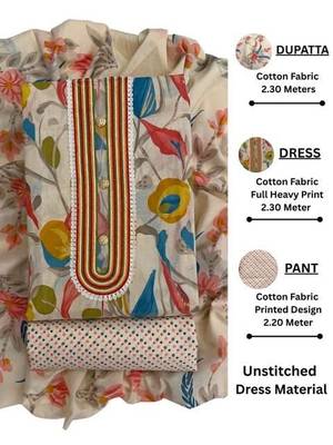 women printed cotton unstitched dress material 4