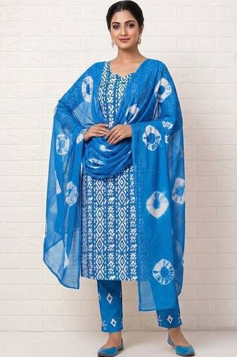 printed cotton unstitched dress material