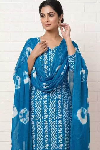 printed cotton unstitched dress material