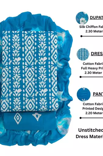 printed cotton unstitched dress material