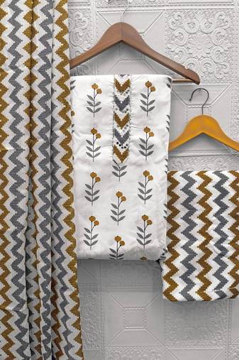 Printed Pure Cotton Unstitched Dress Material
