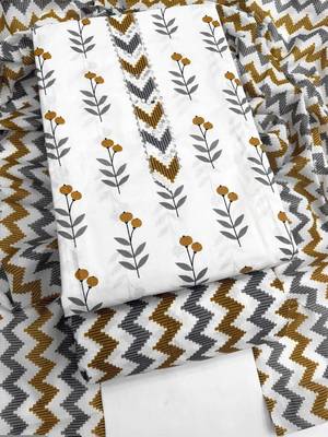 printed cotton unstitched dress material 2