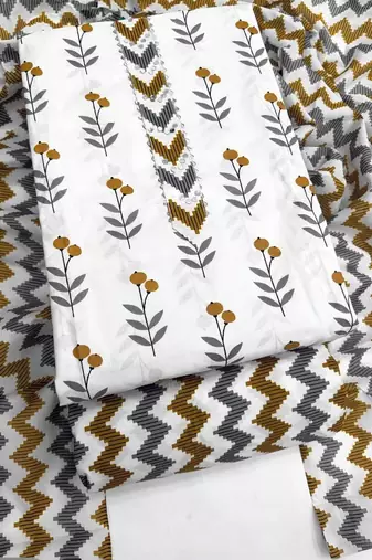 printed cotton unstitched dress material