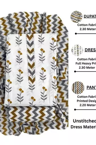 printed cotton unstitched dress material