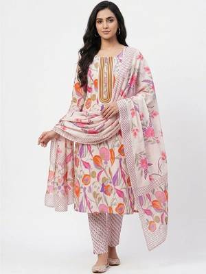 printed cotton unstitched dress material 1