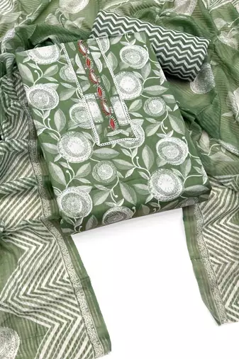 printed cotton unstitched dress material